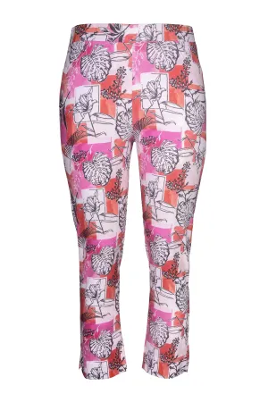 Keyline Floral Print 7/8 Pull-On Pant - Pink