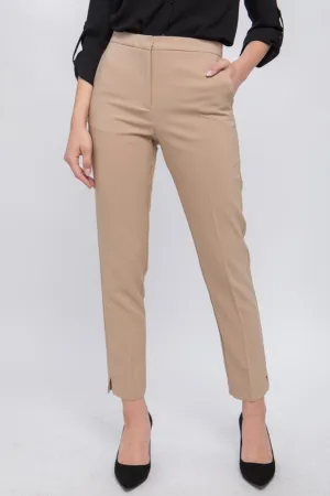 Women's Woven Solid Formal Ankle Pants
